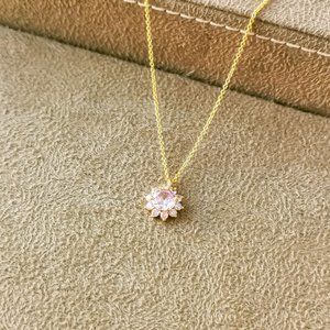 Kate Spade Sunny Halo Gold Light Rose Pink Pendant Necklace | NEW